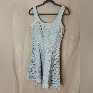 Ann Taylor LOFT Blue Lace Cutout Fit & Flare Dress Size 0